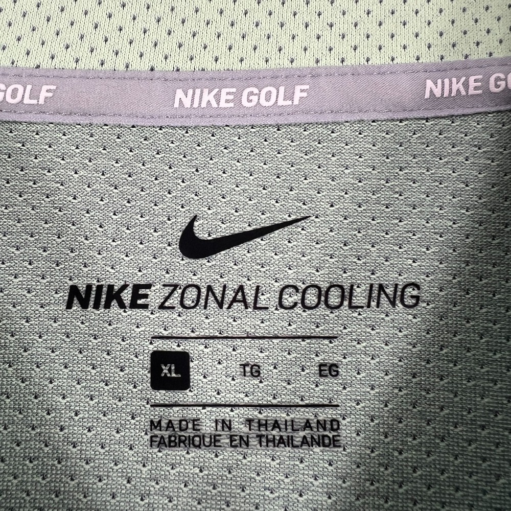Nike Polo Shirt Mens XL Extra Large Green Striped Zonal Cooling Golf Outdoor - Picture 2 of 14